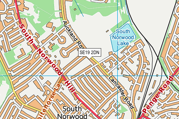 SE19 2DN map - OS VectorMap District (Ordnance Survey)