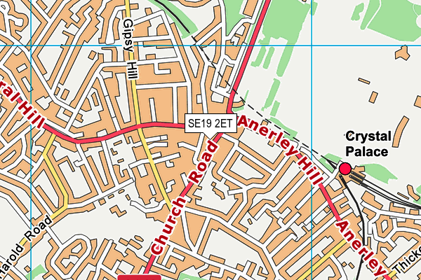 SE19 2ET map - OS VectorMap District (Ordnance Survey)