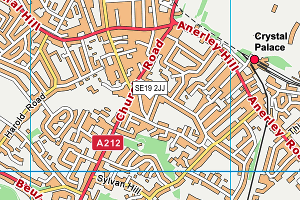 SE19 2JJ map - OS VectorMap District (Ordnance Survey)