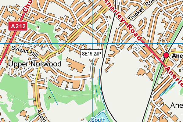 SE19 2JP map - OS VectorMap District (Ordnance Survey)