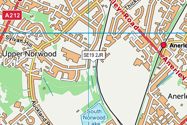 SE19 2JR map - OS VectorMap District (Ordnance Survey)