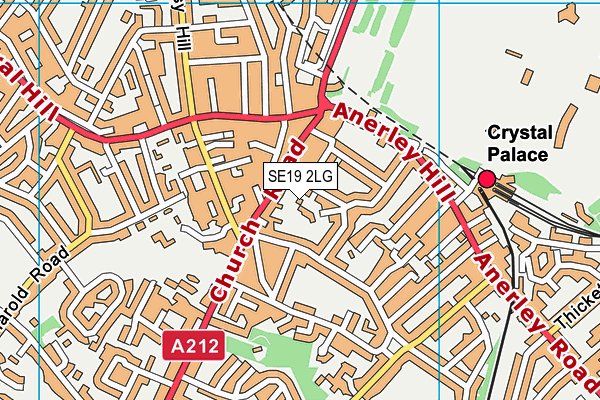 SE19 2LG map - OS VectorMap District (Ordnance Survey)