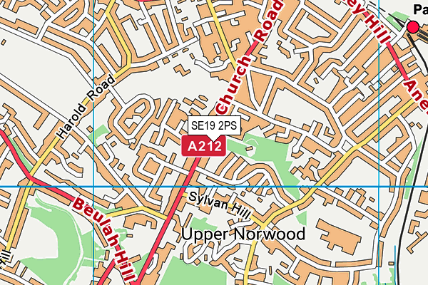 SE19 2PS map - OS VectorMap District (Ordnance Survey)