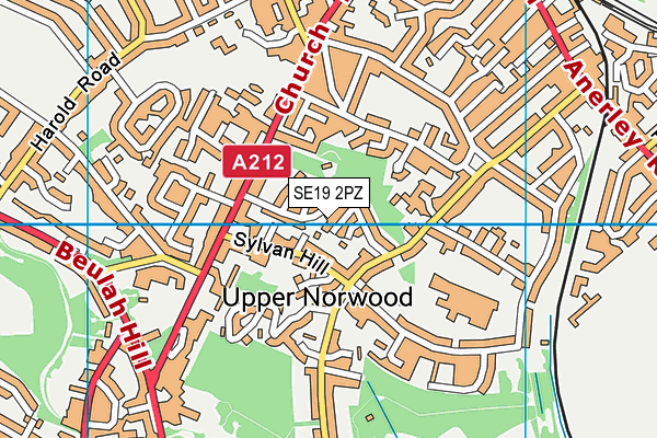 SE19 2PZ map - OS VectorMap District (Ordnance Survey)