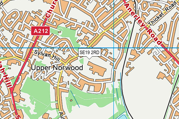 SE19 2RD map - OS VectorMap District (Ordnance Survey)
