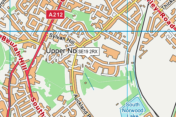 SE19 2RX map - OS VectorMap District (Ordnance Survey)