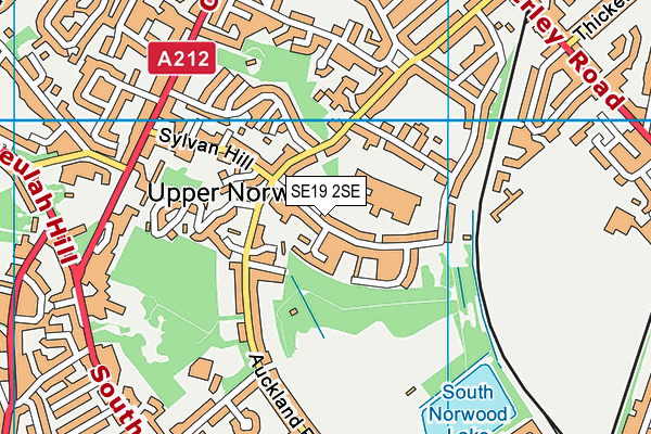SE19 2SE map - OS VectorMap District (Ordnance Survey)