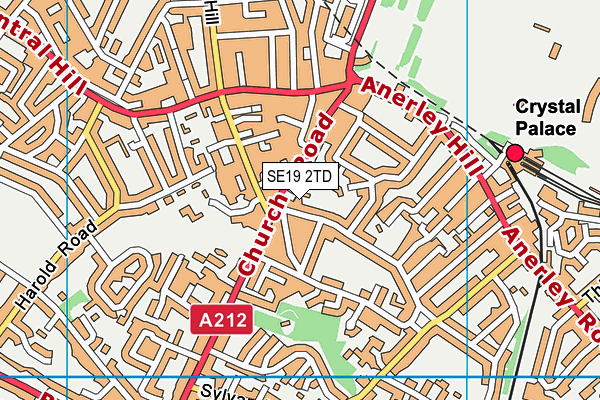 SE19 2TD map - OS VectorMap District (Ordnance Survey)