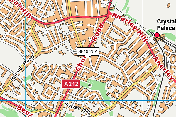 SE19 2UA map - OS VectorMap District (Ordnance Survey)