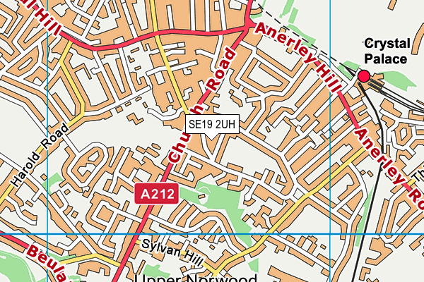 SE19 2UH map - OS VectorMap District (Ordnance Survey)