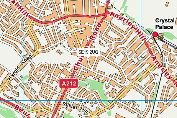 SE19 2UQ map - OS VectorMap District (Ordnance Survey)