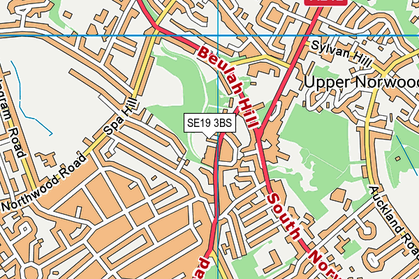SE19 3BS map - OS VectorMap District (Ordnance Survey)