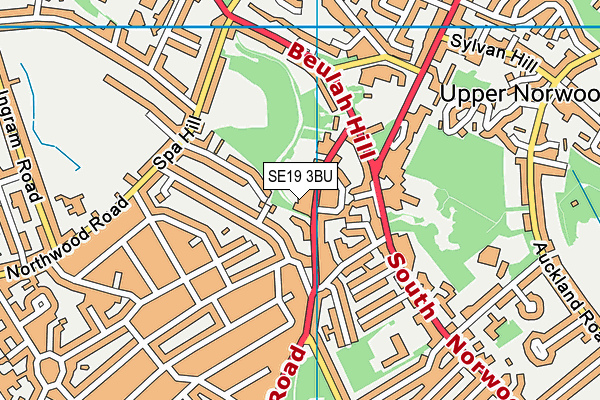 SE19 3BU map - OS VectorMap District (Ordnance Survey)