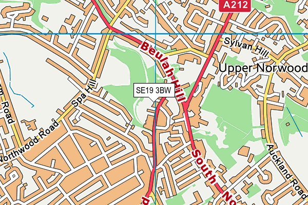 SE19 3BW map - OS VectorMap District (Ordnance Survey)