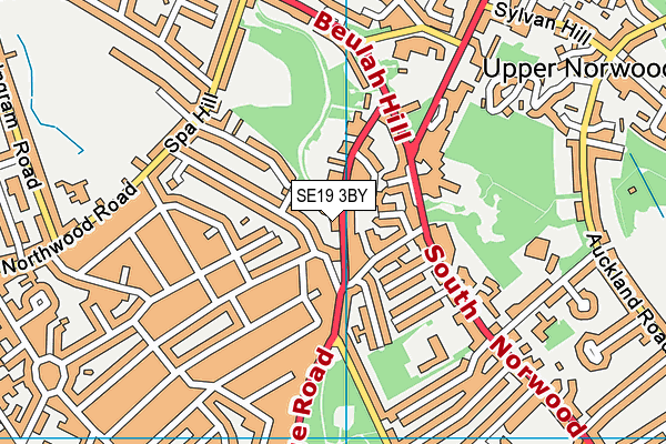 SE19 3BY map - OS VectorMap District (Ordnance Survey)