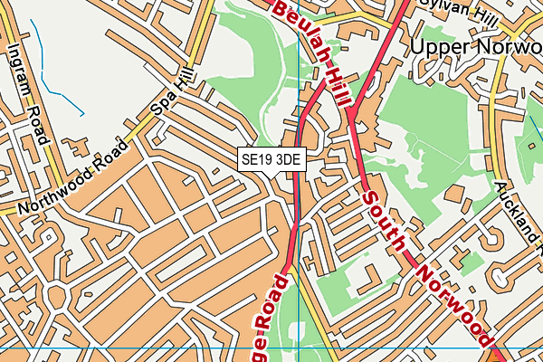 SE19 3DE map - OS VectorMap District (Ordnance Survey)