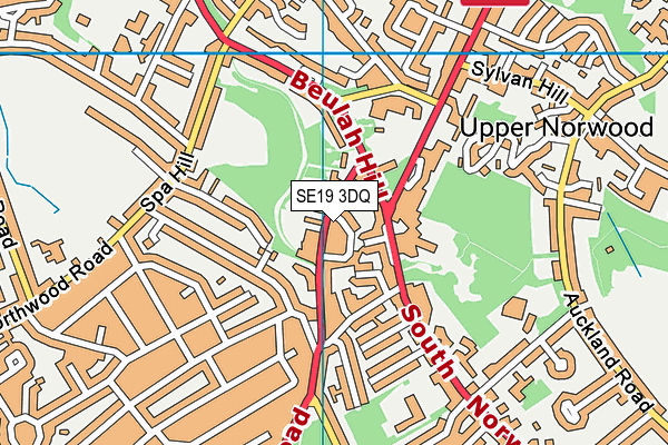 SE19 3DQ map - OS VectorMap District (Ordnance Survey)