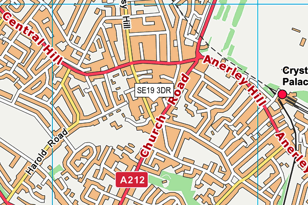 SE19 3DR map - OS VectorMap District (Ordnance Survey)