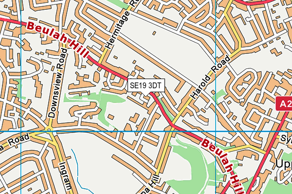 SE19 3DT map - OS VectorMap District (Ordnance Survey)
