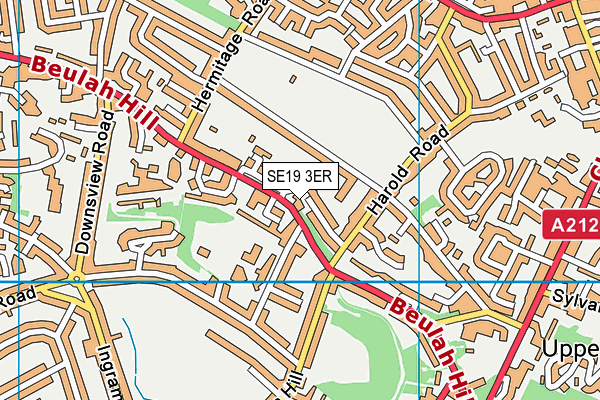 SE19 3ER map - OS VectorMap District (Ordnance Survey)
