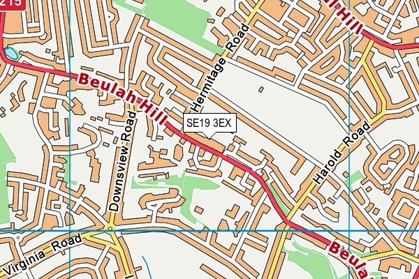 SE19 3EX map - OS VectorMap District (Ordnance Survey)