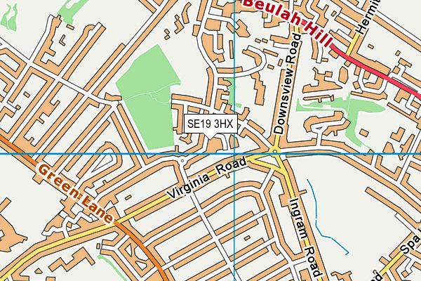 SE19 3HX map - OS VectorMap District (Ordnance Survey)