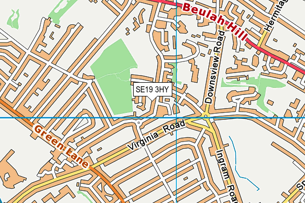 SE19 3HY map - OS VectorMap District (Ordnance Survey)