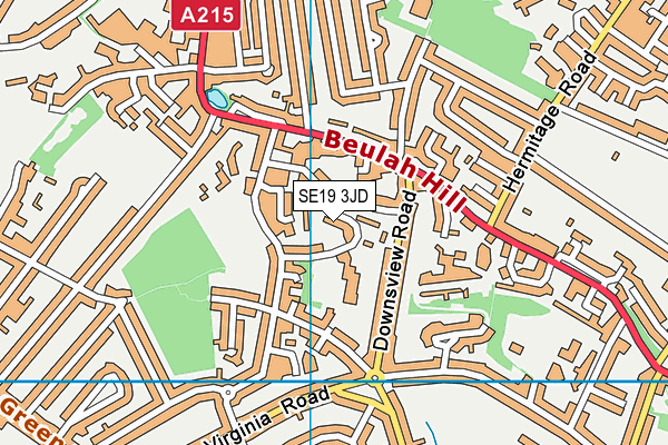 SE19 3JD map - OS VectorMap District (Ordnance Survey)