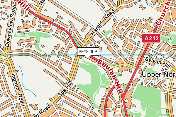 SE19 3LP map - OS VectorMap District (Ordnance Survey)