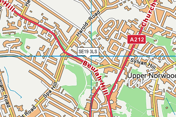 SE19 3LS map - OS VectorMap District (Ordnance Survey)