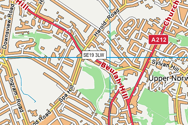 SE19 3LW map - OS VectorMap District (Ordnance Survey)