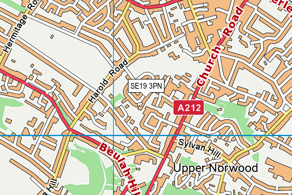 SE19 3PN map - OS VectorMap District (Ordnance Survey)