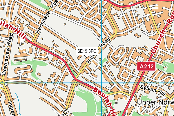 SE19 3PQ map - OS VectorMap District (Ordnance Survey)