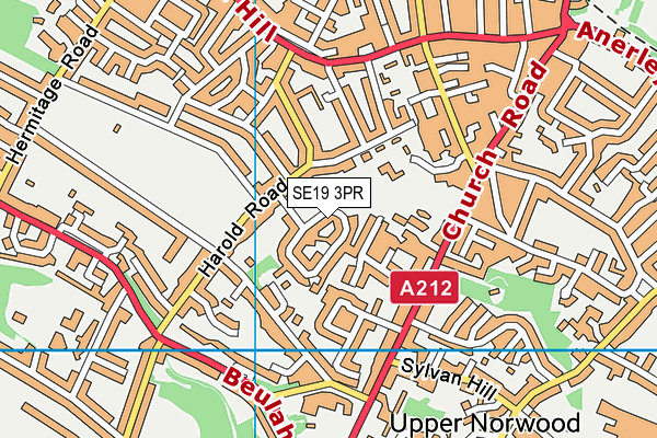SE19 3PR map - OS VectorMap District (Ordnance Survey)