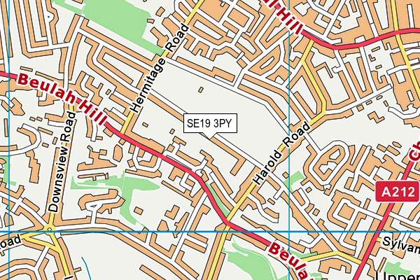 SE19 3PY map - OS VectorMap District (Ordnance Survey)