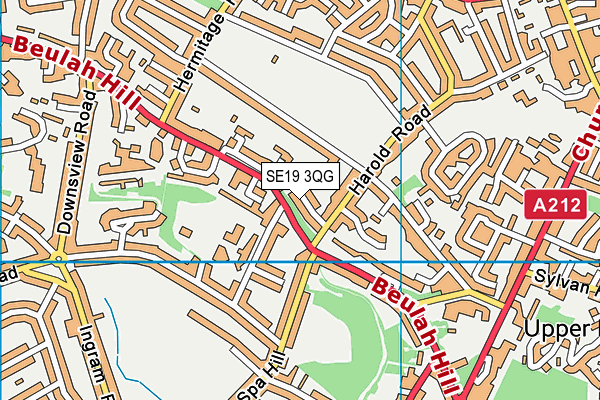 SE19 3QG map - OS VectorMap District (Ordnance Survey)