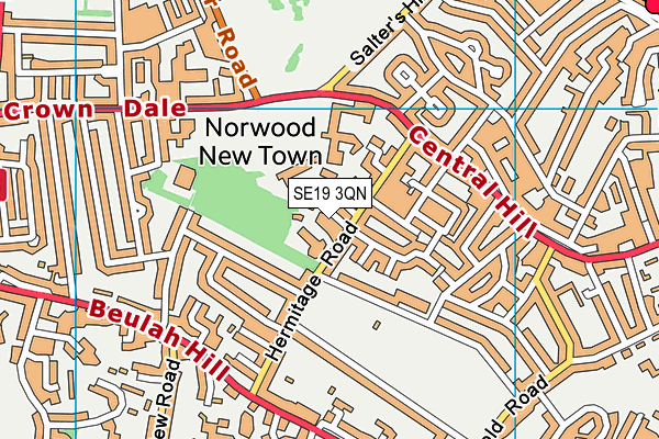 Priory School map (SE19 3QN) - OS VectorMap District (Ordnance Survey)