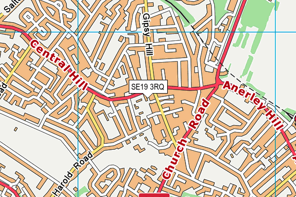 SE19 3RQ map - OS VectorMap District (Ordnance Survey)