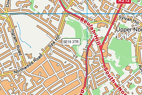 SE19 3TR map - OS VectorMap District (Ordnance Survey)