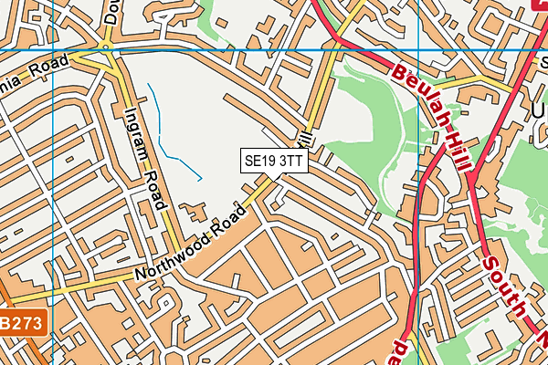 SE19 3TT map - OS VectorMap District (Ordnance Survey)