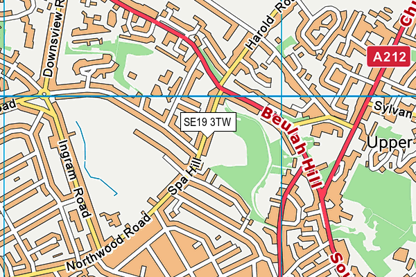 SE19 3TW map - OS VectorMap District (Ordnance Survey)