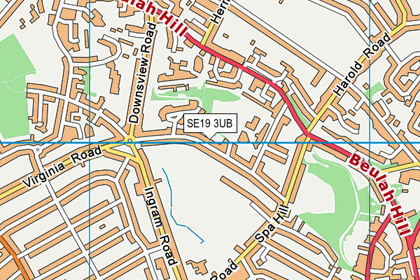 SE19 3UB map - OS VectorMap District (Ordnance Survey)