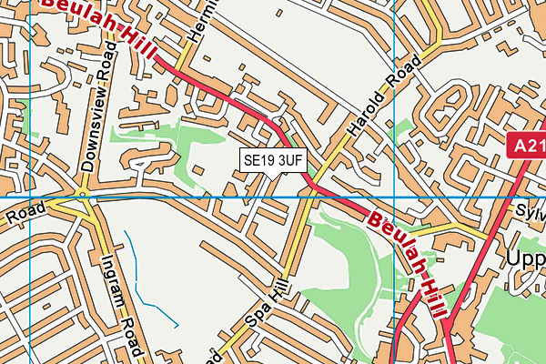 SE19 3UF map - OS VectorMap District (Ordnance Survey)