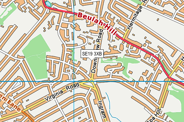 SE19 3XB map - OS VectorMap District (Ordnance Survey)