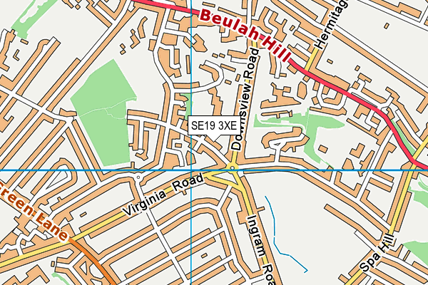 SE19 3XE map - OS VectorMap District (Ordnance Survey)