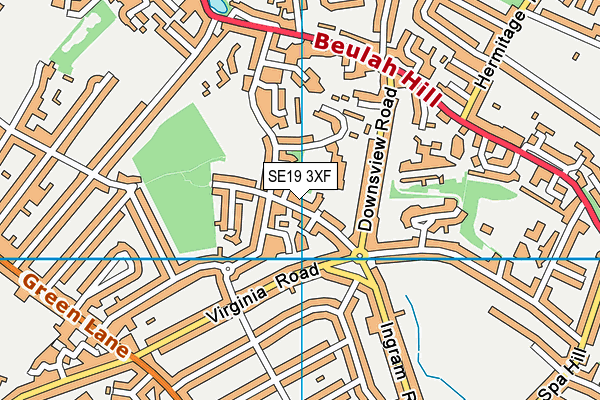 SE19 3XF map - OS VectorMap District (Ordnance Survey)