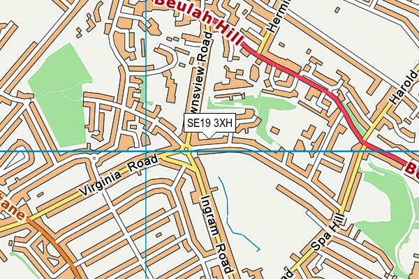 SE19 3XH map - OS VectorMap District (Ordnance Survey)