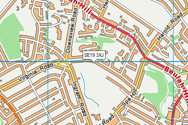 SE19 3XJ map - OS VectorMap District (Ordnance Survey)