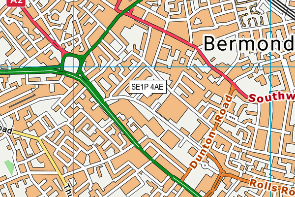 SE1P 4AE map - OS VectorMap District (Ordnance Survey)