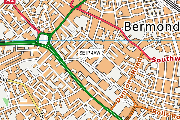 SE1P 4AW map - OS VectorMap District (Ordnance Survey)